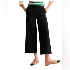 Boden Wide-Leg Cropped Black Pants - Women Size 4R